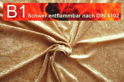 Pannesamt B1 - schwer entflammbar Beige