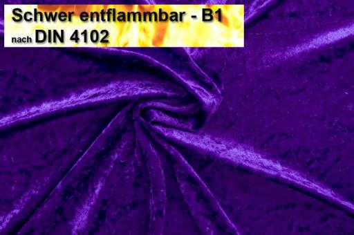 Pannesamt B1 - schwer entflammbar Lila