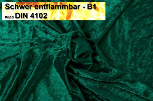 Pannesamt B1 - schwer entflammbar Dunkelgrün